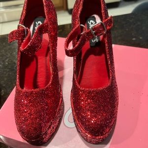 Red Glitter Platforms - Halloween
